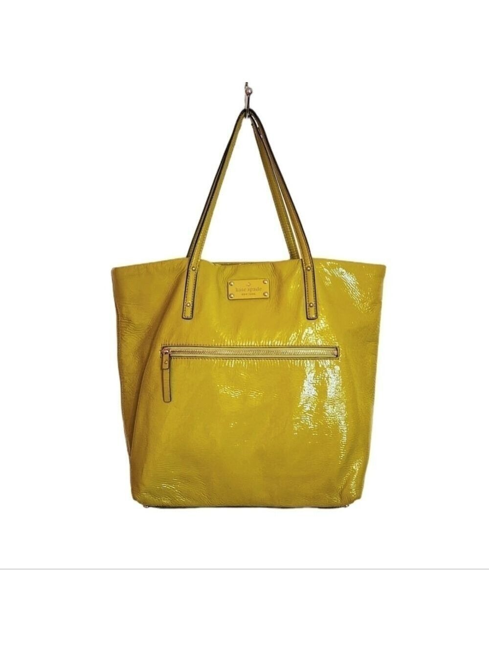Kate Spade Yellow Patent Leather Large Shopper Tote Bag